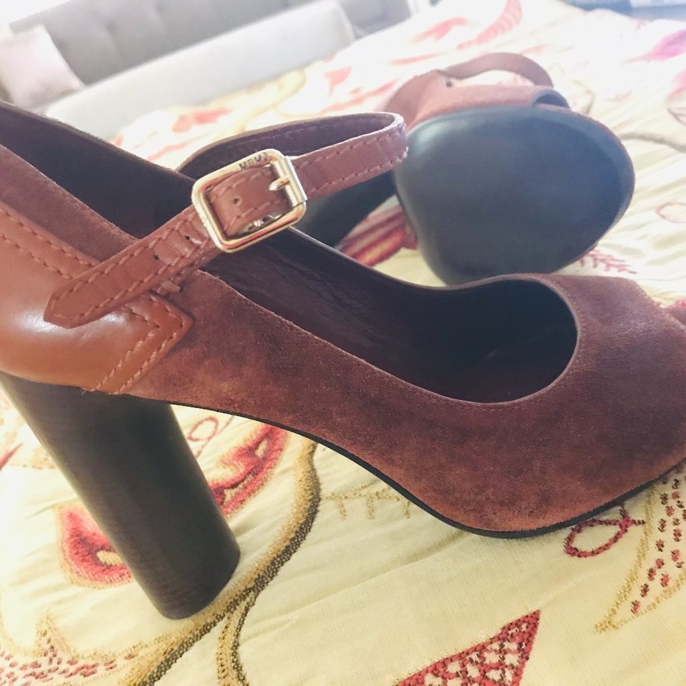 Marc by Marc Jacobs Brown Suede Mary Jane Pump